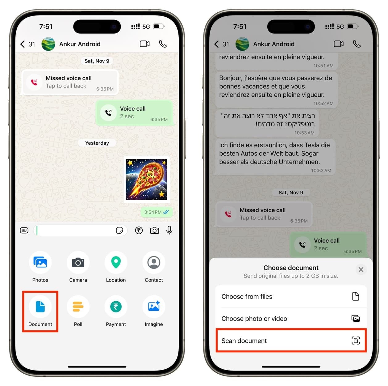 WhatsApp belge tarama özelliği Android'e geliyor